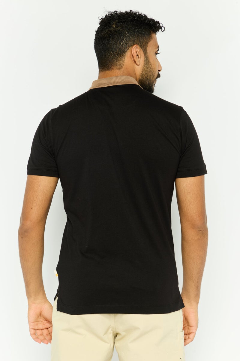 Gazzarrini Men Regular Fit Graphic Print  Short Sleeves Polo Shirt, Black - Image 4