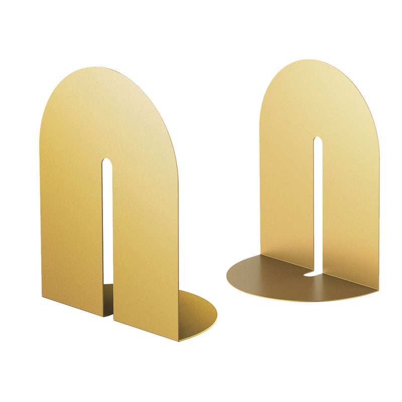 Ondeam Runway Gold Bookends for Books,1 Pair Metal Book Holders for Office Shelves Adults & Kids Gift(Gold) - Image 5