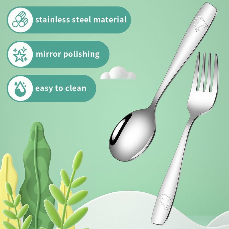 Silvery Ocean Themed Stainless Steel Cutlery Set 4 Piece Spoons And Scoops - Image 4