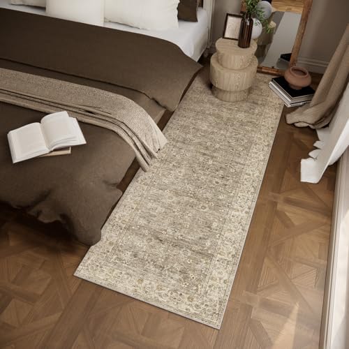 palohom Washable Kitchen Rug Runners for Hallways: 2'x6' Bedroom Runner Rug Non Slip Low-Pile Stain Resistant Soft Indoor Floor Carpet Runner for Indoor Entryway Hallways Kitchen Laundry Room Farmhouse - Image 2