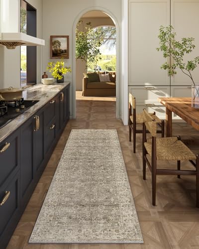 palohom Washable Kitchen Rug Runners for Hallways: 2'x6' Bedroom Runner Rug Non Slip Low-Pile Stain Resistant Soft Indoor Floor Carpet Runner for Indoor Entryway Hallways Kitchen Laundry Room Farmhouse - Image 1