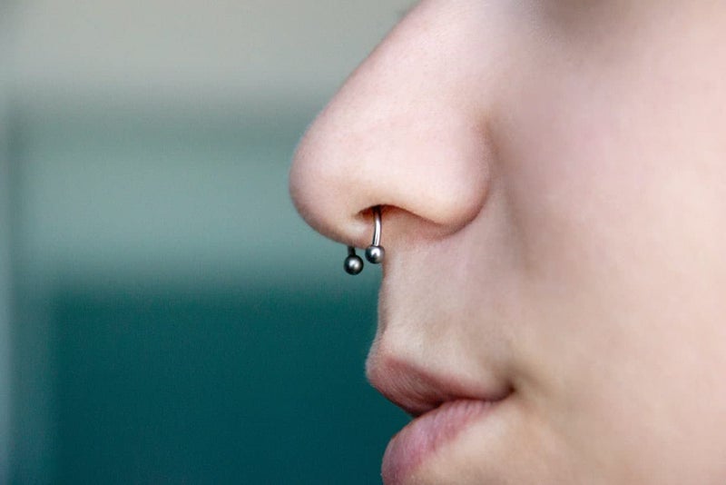 D.Bella 14G Horseshoe Rings Surgical Steel Nose Septum Horseshoe Hoop Earring Eyebrow Tragus Lip Rings Daith Helix Piercing Jewelry for Women Men 6-12mm Smily Piercing Jewelry - Image 3