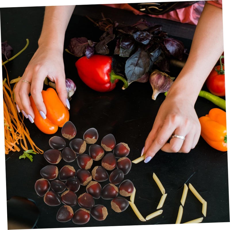 Artificial Foam Chestnut Models For Fall Harvest Table Centerpiece Home Decor 30 Pieces - Image 5