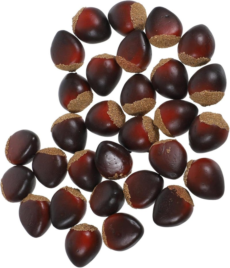 Artificial Foam Chestnut Models For Fall Harvest Table Centerpiece Home Decor 30 Pieces - Image 1