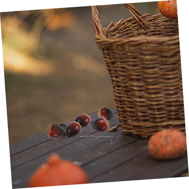 Artificial Foam Chestnut Models For Fall Harvest Table Centerpiece Home Decor 30 Pieces - Image 3