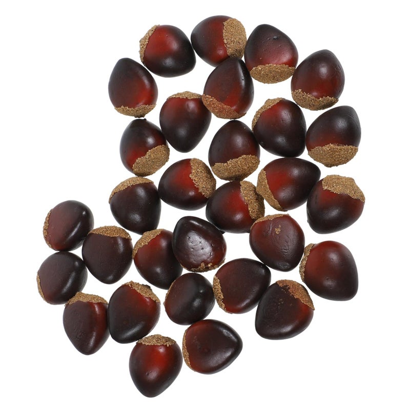 Artificial Foam Chestnut Models For Fall Harvest Table Centerpiece Home Decor 30 Pieces - Image 2