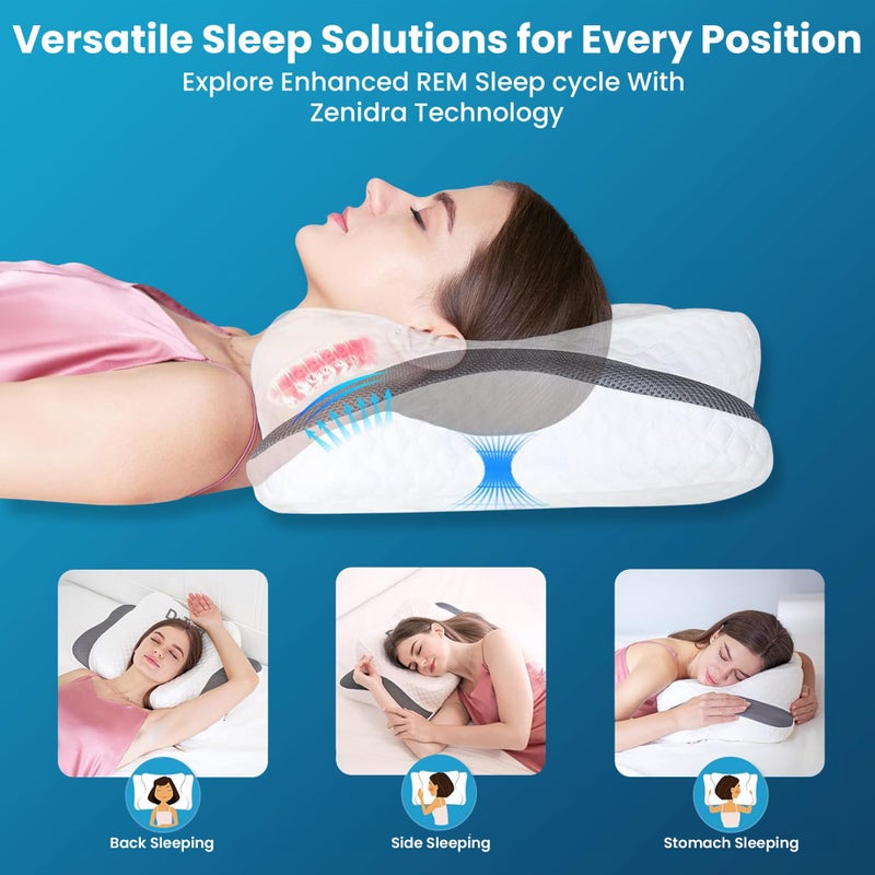 Dr Trust USA 361 Butterfly Memory Foam Cervical Pillow for Neck Pain Relief, Orthopaedic Head & Shoulder Support Effective for Sleep Disorders, Insomnia, Sleep Apnea, Anti-Snoring Pillow - Image 4