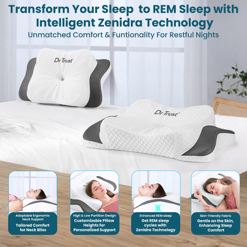 Dr Trust USA 361 Butterfly Memory Foam Cervical Pillow for Neck Pain Relief, Orthopaedic Head & Shoulder Support Effective for Sleep Disorders, Insomnia, Sleep Apnea, Anti-Snoring Pillow - Image 5