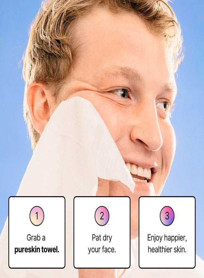 pureskin Daily Clean Facial Towels, 100% Biodegradable Pure Cotton, Premium Disposable Face Towels, Clinician Recommended, Ultra Soft, Suitable for All Skin Types, 50 count - Image 3