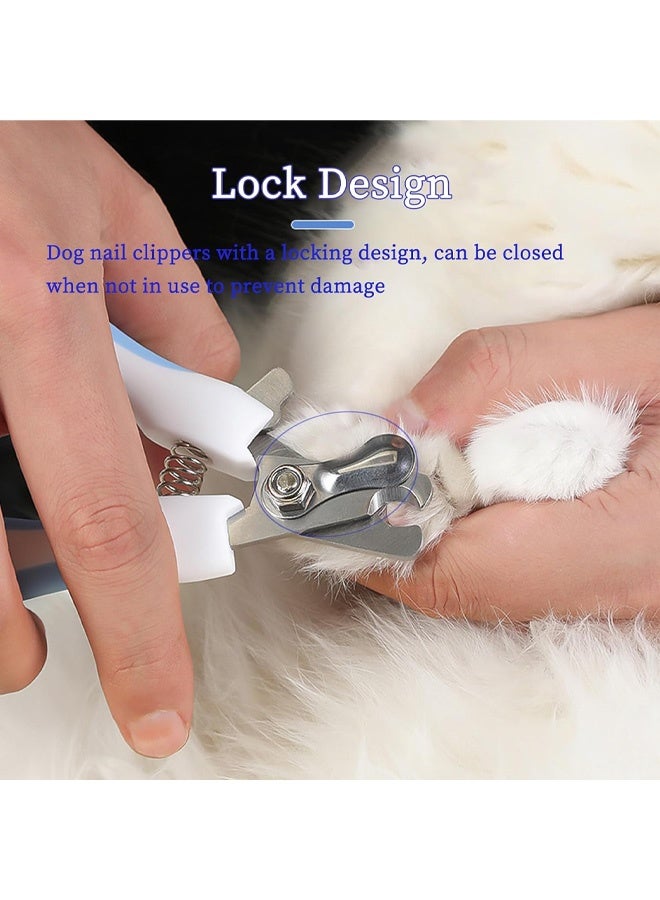 Small Dogs Nail Clippers, Multi-Pet Safety Rabbits Cats Professional Grooming Tool with Nail File (Blue) - Image 4