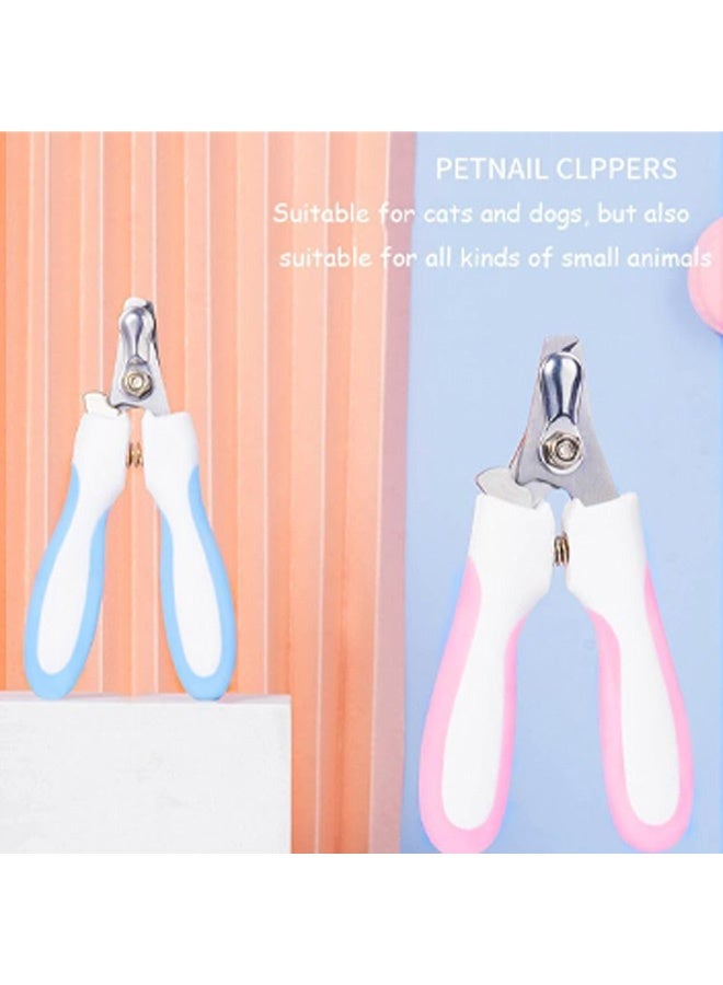 Small Dogs Nail Clippers, Multi-Pet Safety Rabbits Cats Professional Grooming Tool with Nail File (Blue) - Image 3