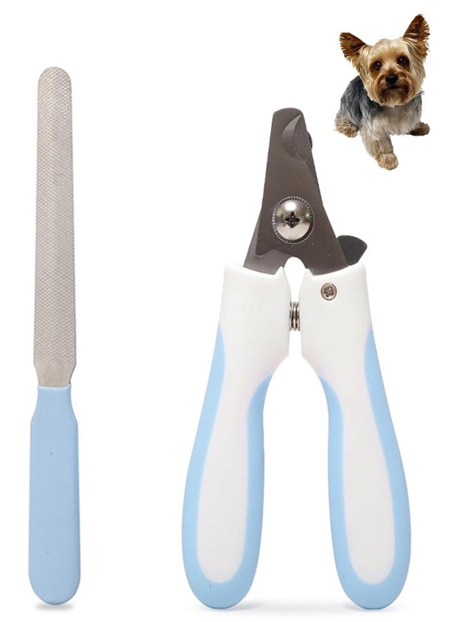 Small Dogs Nail Clippers, Multi-Pet Safety Rabbits Cats Professional Grooming Tool with Nail File (Blue) - Image 1