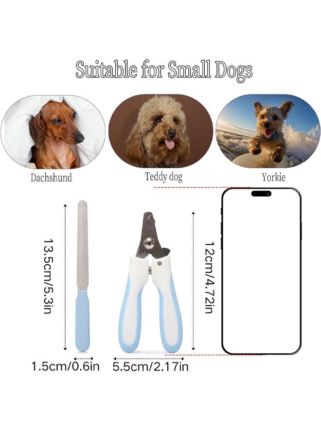 Small Dogs Nail Clippers, Multi-Pet Safety Rabbits Cats Professional Grooming Tool with Nail File (Blue) - Image 2