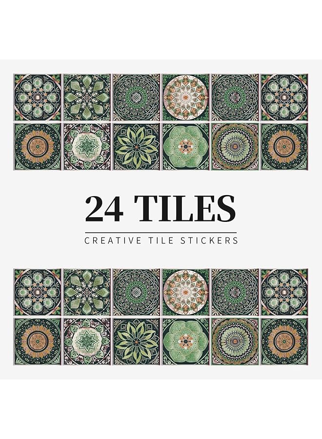 erorex 24 Pcs 10*10Cm Peel And Stick Backsplash Tile Wall Stickers Glossy Wall Stickers Tiles Waterproof Oil Proof Removable Decals For Bathroom And Kitchen Backsplash Wardrobe Bathroom Furniture Staircase - Image 2