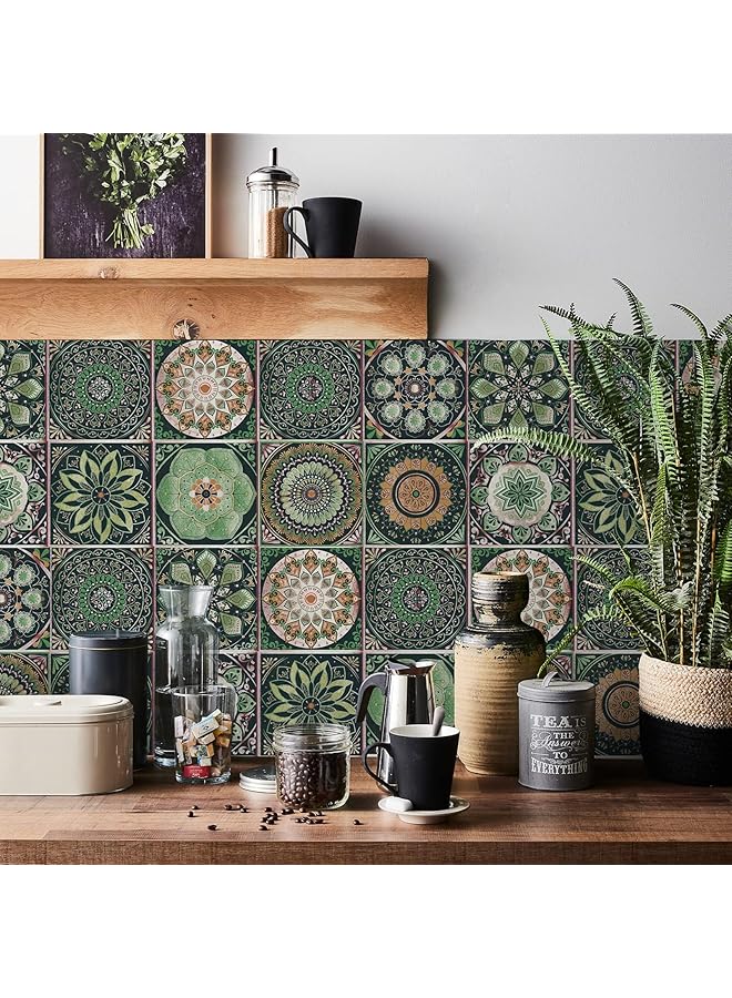 erorex 24 Pcs 10*10Cm Peel And Stick Backsplash Tile Wall Stickers Glossy Wall Stickers Tiles Waterproof Oil Proof Removable Decals For Bathroom And Kitchen Backsplash Wardrobe Bathroom Furniture Staircase - Image 4