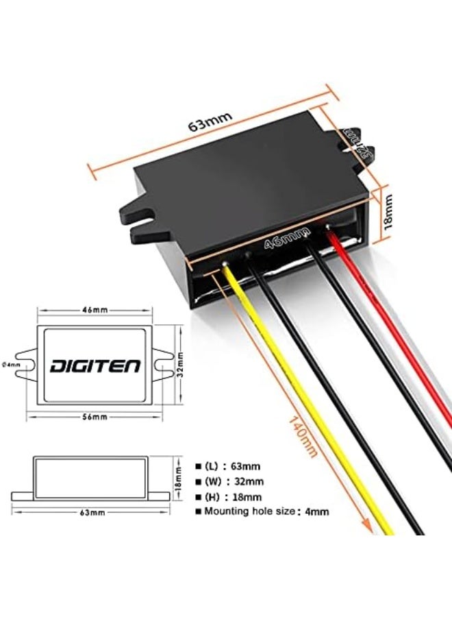 DIGITEN DC 6V 5-11V to 12V 2A Step up Converter Regulator Waterproof Boost Power Module - Image 3