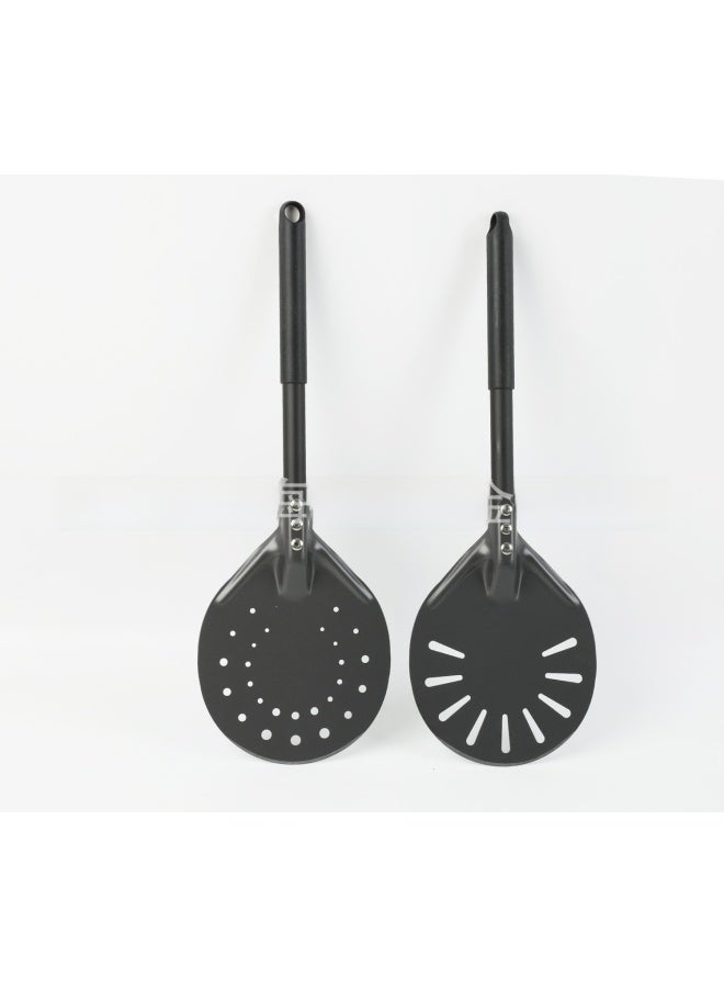6-inch Round European Bread Shovel Aluminum Alloy Baking Flip Shovel Pizza Extended Handle Punching Pastry-Specifications:6inch Square Shovel 6303 Anode