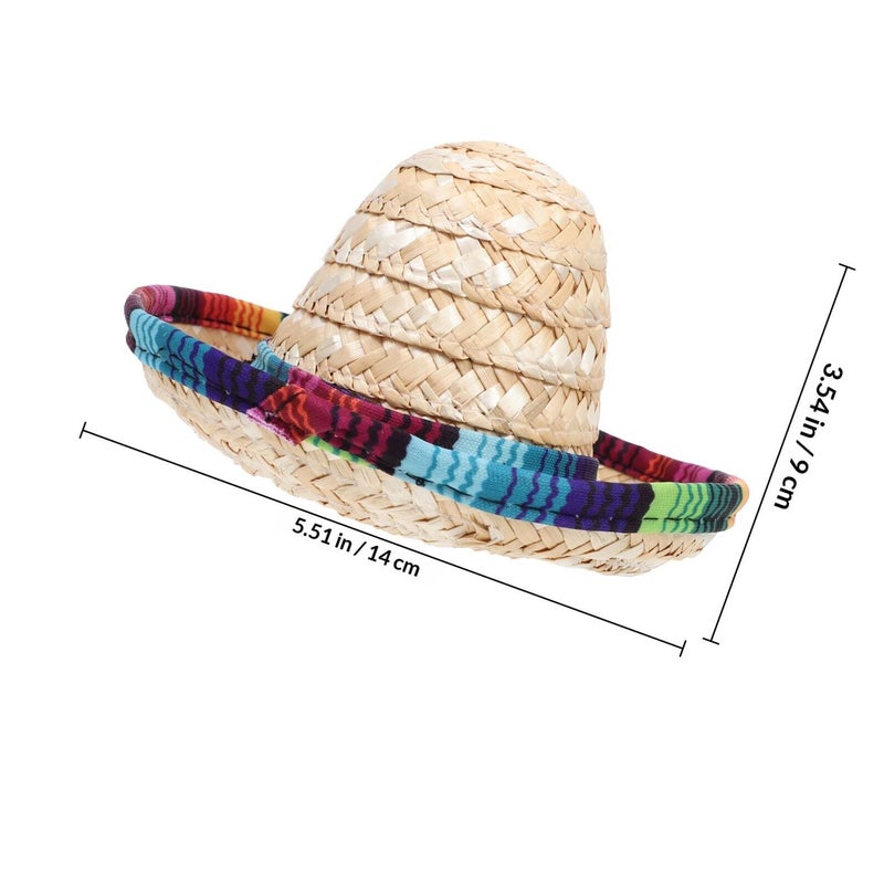 Milisten Pet Straw Hat And Glasses Set For Summer Costume Decorative Woven Hat With Sunglasses Kitten Photography Prop And Party Accessory For Cats And Dogs Adjustable Size - Image 3