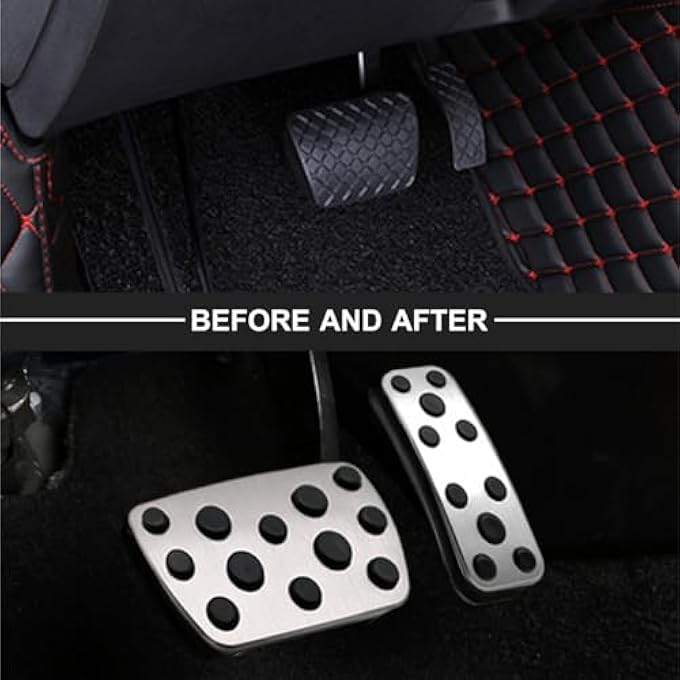 NYZAUTO Anti-Slip Performance Foot Pedal Pads kit Compatible with Camry 2012-2017 & Highlander 2011-2017,Auto No Drilling Aluminum Brake and Gas Accelerator Pedal Covers -Silver - Image 3