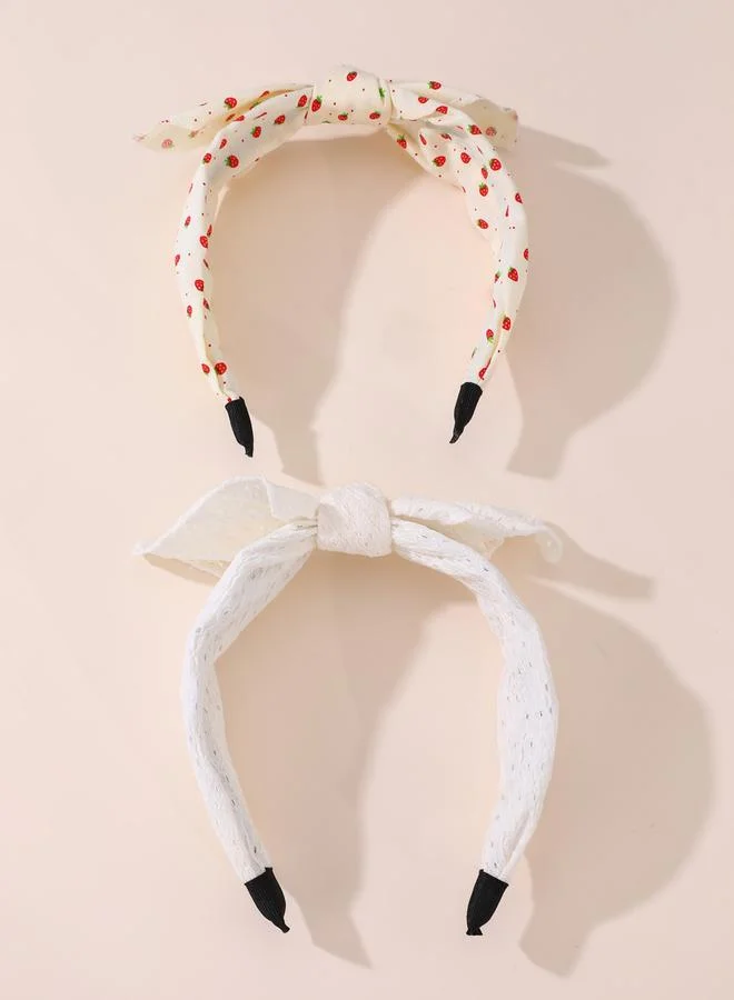Take Two Pack of 2 - Strawberry Print Lace Headband
