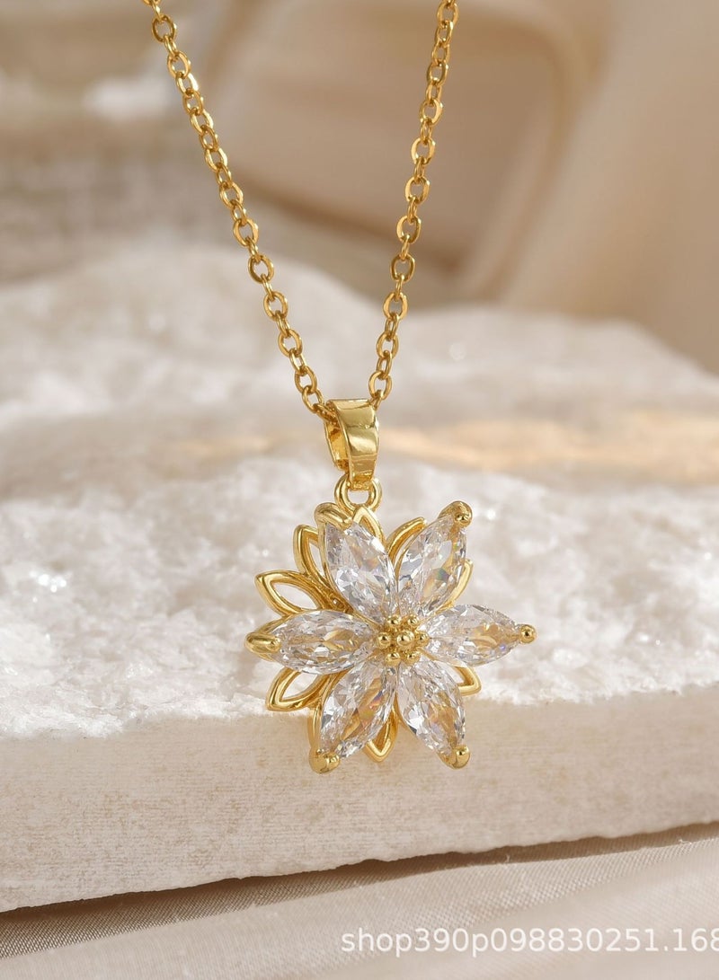 Design Inspired Tassel Double Heart Necklace