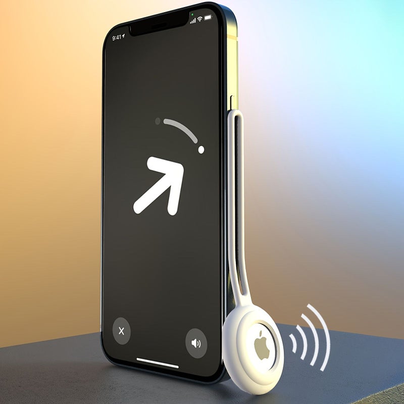 حافظة سيليكون خضراء داكنة واقية لملحق Apple Airtag مع حزام عنق مضاد للفقدان - Image 4