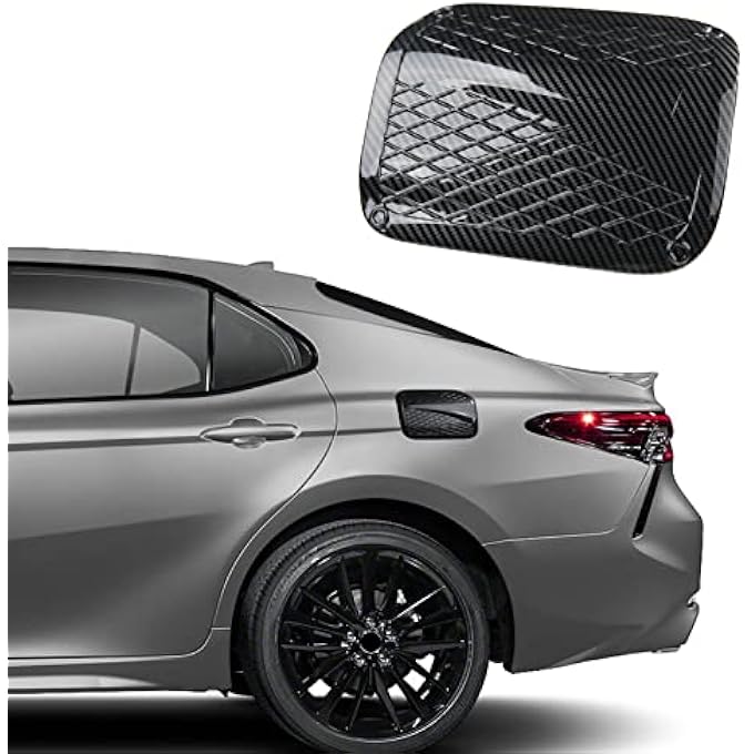 ريحني الكاميرات CKE للجيل الثامن متوافقة مع تويوتا كامري 2024 2023 2022 2021 2020 2019 2018 الإكسسوارات غطاء خزان الوقود للسيارة الزينة غطاء زيت والغاز الزينة الخارجية ملصق بأسلوب ألياف الكربون - Image 1