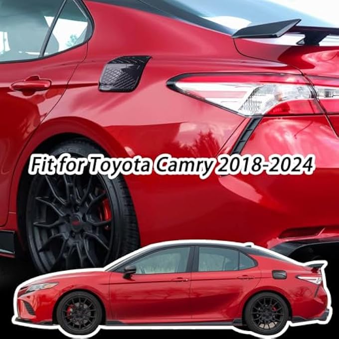 ريحني الكاميرات CKE للجيل الثامن متوافقة مع تويوتا كامري 2024 2023 2022 2021 2020 2019 2018 الإكسسوارات غطاء خزان الوقود للسيارة الزينة غطاء زيت والغاز الزينة الخارجية ملصق بأسلوب ألياف الكربون - Image 3