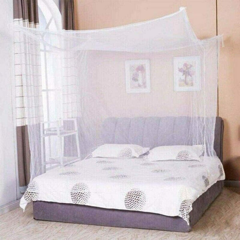 New Fly 4 Corners Mosquito Net Princess Lace Poster Bedding Canopy Netting Full Sizes Netting White Bedding Home Decor Screen Tents for Camping - Image 1