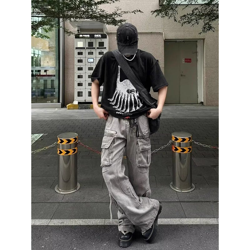 Unisex Classic Denim Jeans Loose Fit Daily Outdoor Wear - Image 4