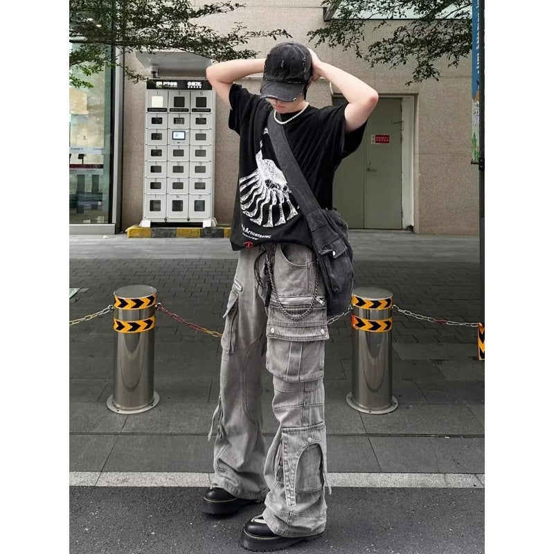 Unisex Classic Denim Jeans Loose Fit Daily Outdoor Wear - Image 3
