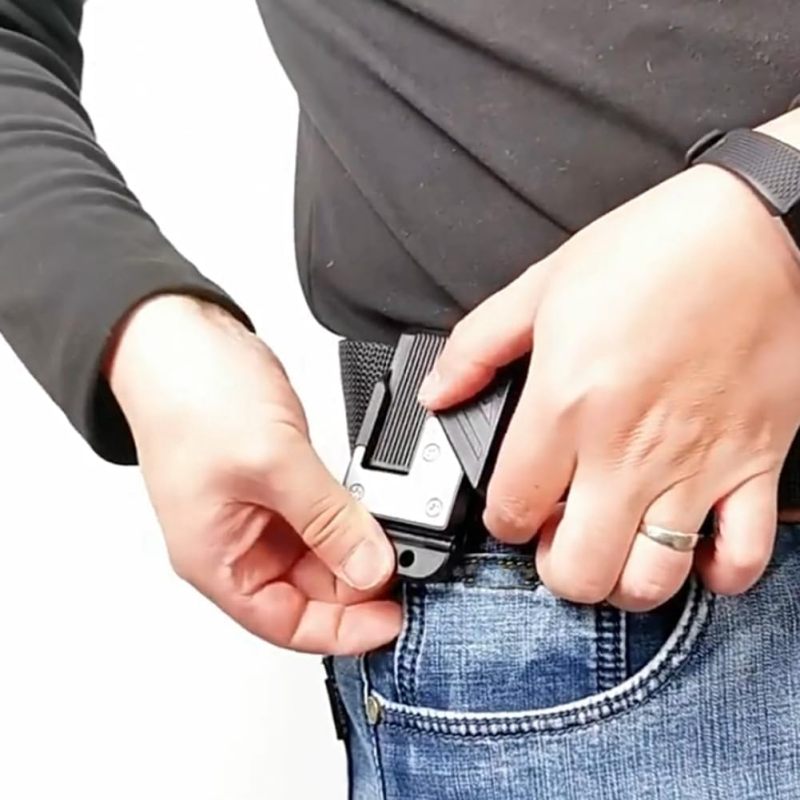 Black Tape Measure Holder - Secure Snap-On Design Belt Clip Holder for Construction Workers, DIY Enthusiasts and Daily Tool Use - Image 2