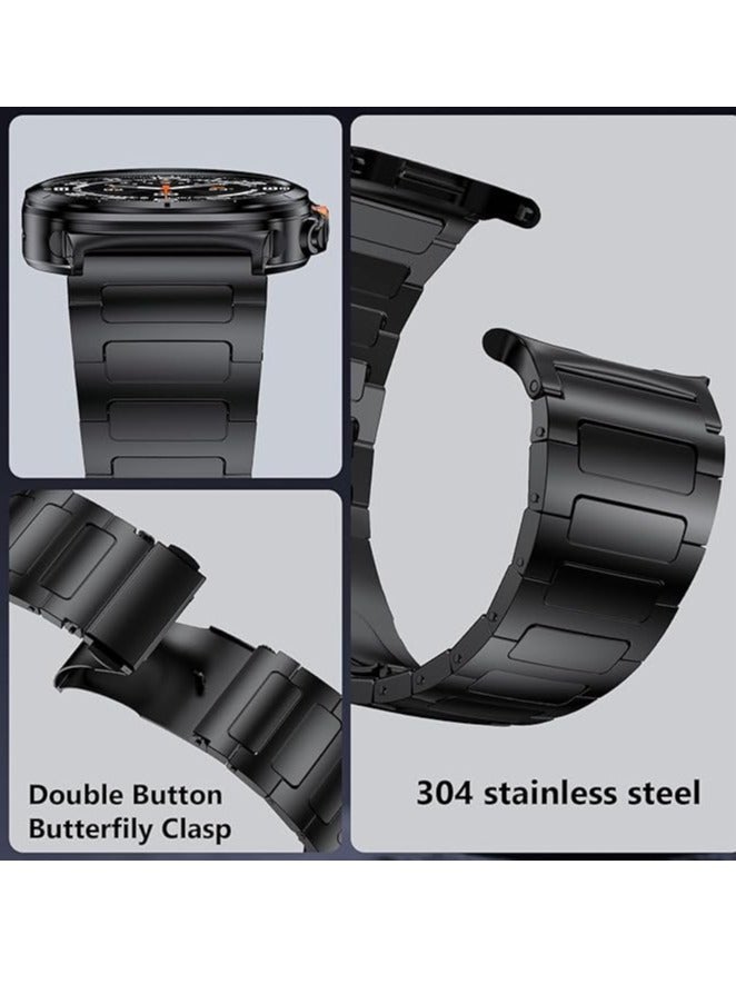 ELTRAZONE Premium Stainless Steel Band Compatible with Samsung Galaxy Watch Ultra 47mm (2024) | No-Gap Business Metal Replacement Strap | Adjustable & Durable Wristband for Galaxy Watch 7 Ultra 47mm | Sleek, Elegant & Comfortable for Men – Black  - Image 3