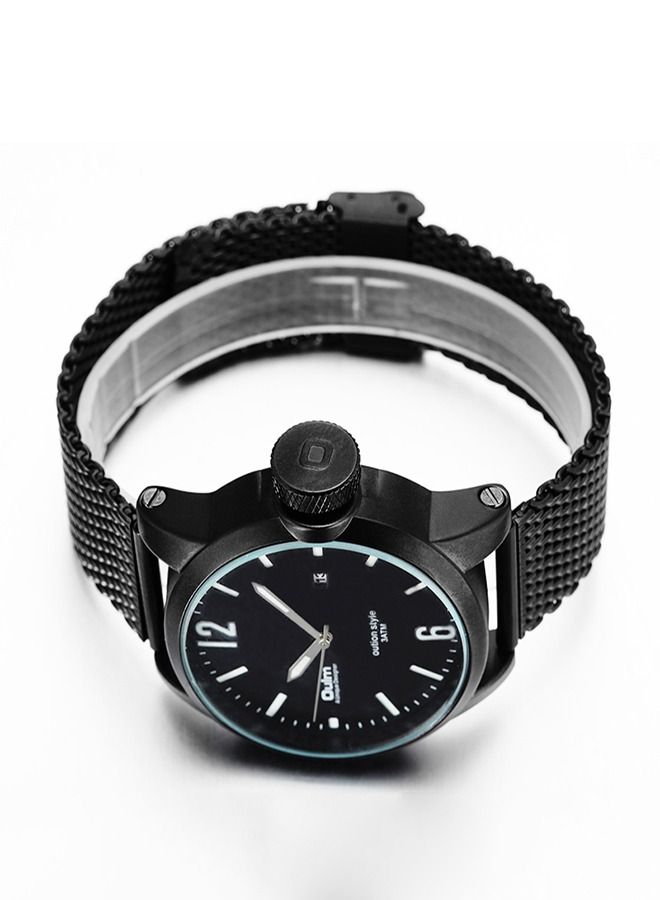 أولم العربية: ساعة أولم للرجال - سوار ميتان milanese معدني، عرض التاريخ، مقاومة للماء 30 متر، حركة كوارتز - ساعة متعددة الاستخدامات - Image 4