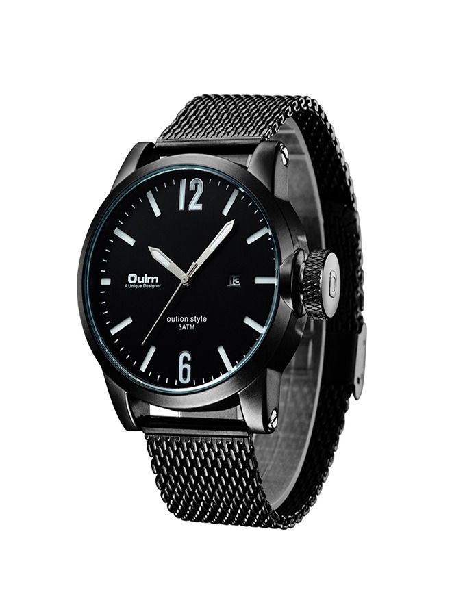 أولم العربية: ساعة أولم للرجال - سوار ميتان milanese معدني، عرض التاريخ، مقاومة للماء 30 متر، حركة كوارتز - ساعة متعددة الاستخدامات - Image 2