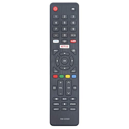 WINFLIKE RM-C3322 Replace Remote Control - WINFLIKE RM-C3322 TV Remote Control Replacement fit for JVC RMC3322 Smart TV Remote Controller with Netflix Vudu YouTube - Image 1