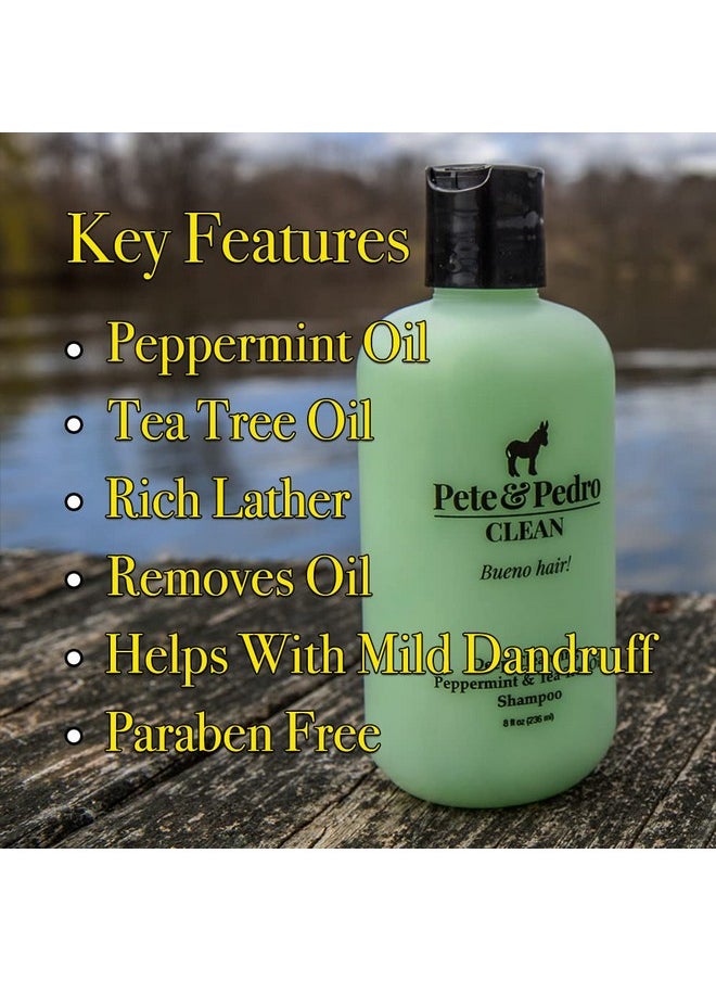 Pete & Pedro - Clean Shampoo Deep Cleansing Tea Tree Oil And Peppermint Daily Cleaning Shampoo For Men & Women As Seen On Shark Tank 8.5 Oz. - Image 1