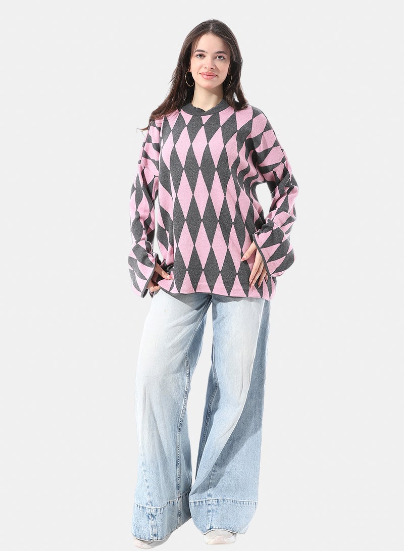 Andora Argyle Relaxed Fit Slip On Pullover - Image 5