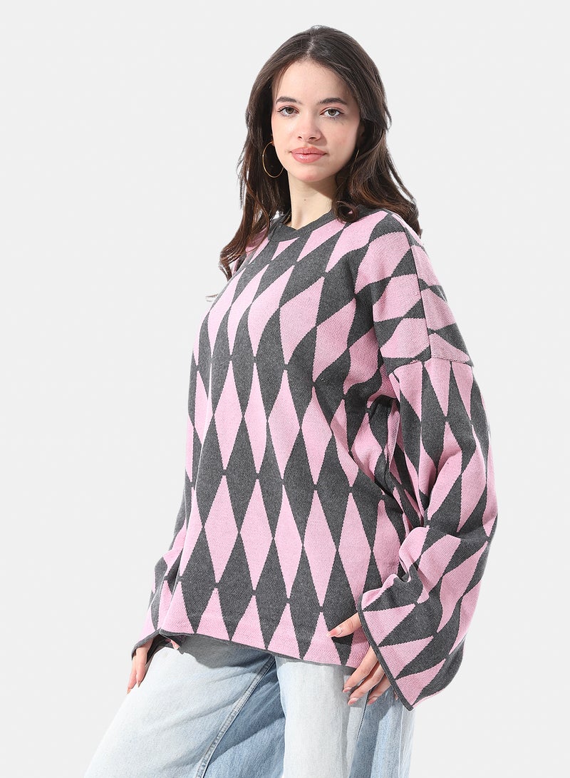 Andora Argyle Relaxed Fit Slip On Pullover - Image 2