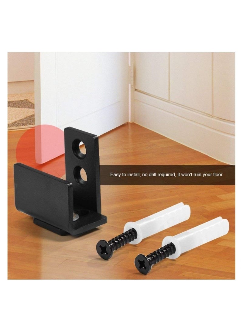 Y&D Sliding Barn Door Hardware Track Kit Carbon Steel Flat System Closet Rail for Single with Screws  - Image 4