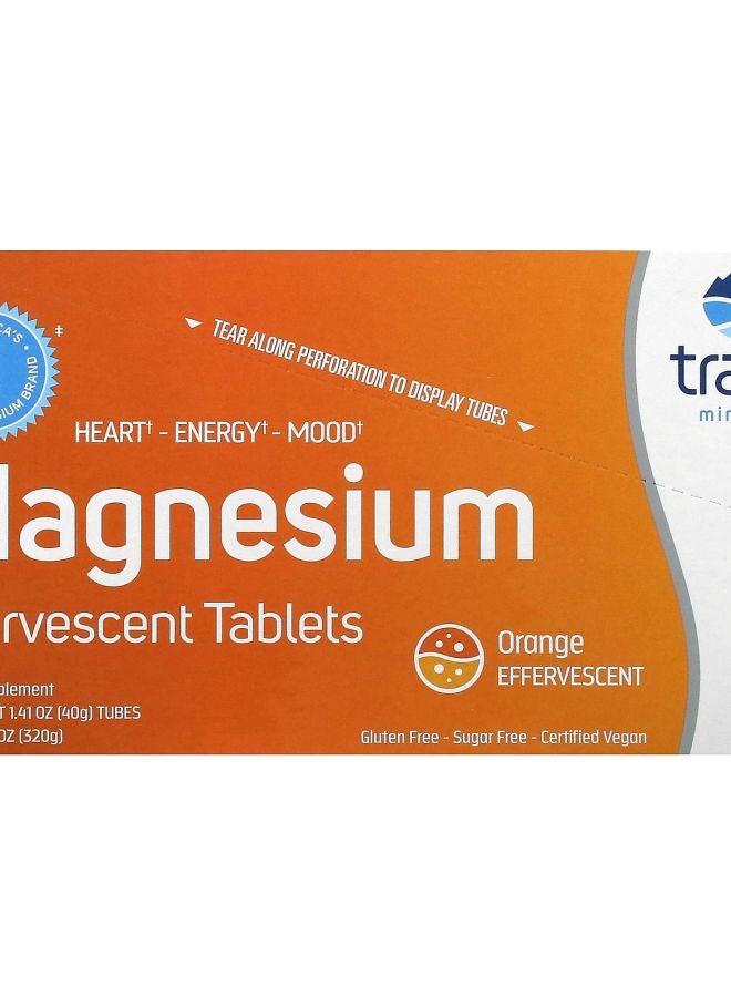 Trace Minerals Magnesium Effervescent Tablets Orange 8 Tubes 10 Tablets Each