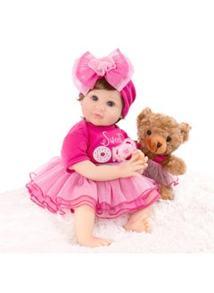 Aori Lifelike Reborn Baby Doll22 Inch Realistic Newborn Baby Girl Dollsreal Looking Handmade Poseable Weighted Vinyl Toddler Gift For Kids Viola  - Image 3