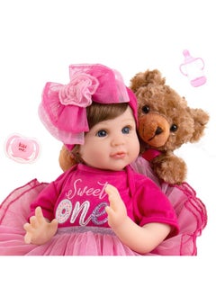 Aori Lifelike Reborn Baby Doll22 Inch Realistic Newborn Baby Girl Dollsreal Looking Handmade Poseable Weighted Vinyl Toddler Gift For Kids Viola  - Image 4