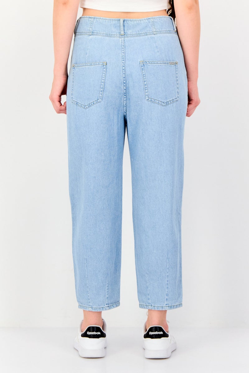 VERO MODA جينز نسائي بقصة جزرية مغسول غير قابل للتمدد، أزرق فاتح - Image 3