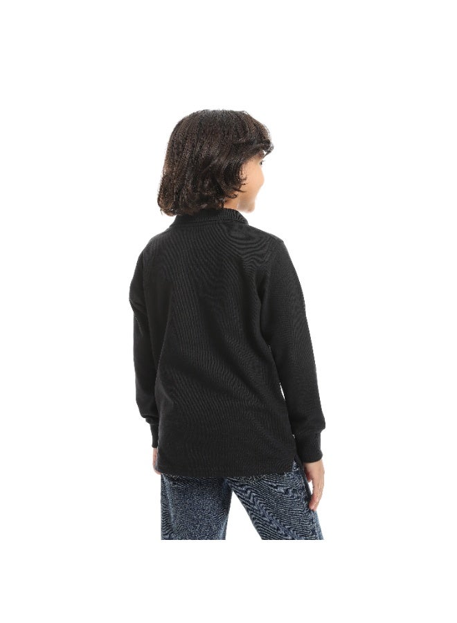 سيزار تيشرت بولو اولادي بياقة واكمام طويلة - Image 3