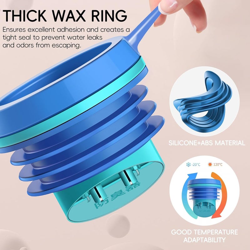 SAMIQU 2PCS Toilet Flanges Wax Rings with Prevent Backflow Valve - Thick Wax Bowl Ring Fits 3.2-4 inch Waste Lines Easy Installation - Image 4