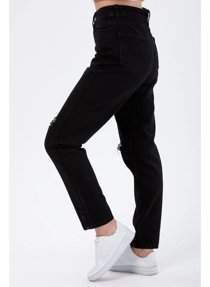 Tofisa 23813-BLACK Mam Jeans Laser Cutting