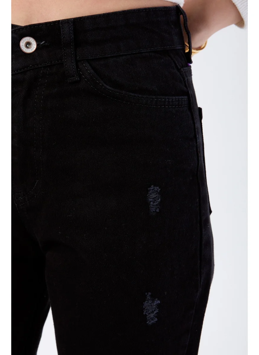 Tofisa 23813-BLACK Mam Jeans Laser Cutting