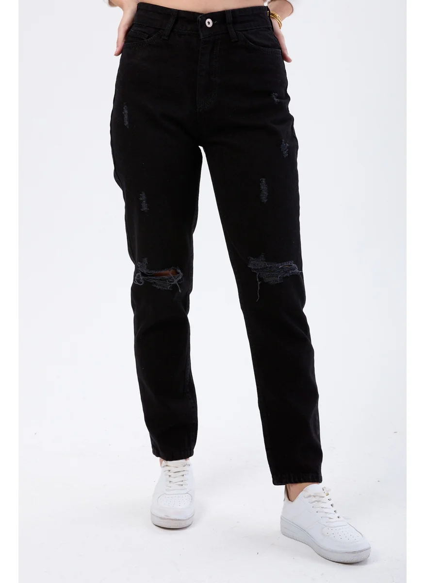 Tofisa 23813-BLACK Mam Jeans Laser Cutting