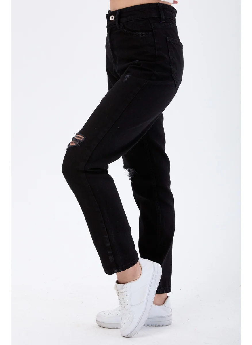 Tofisa 23813-BLACK Mam Jeans Laser Cutting